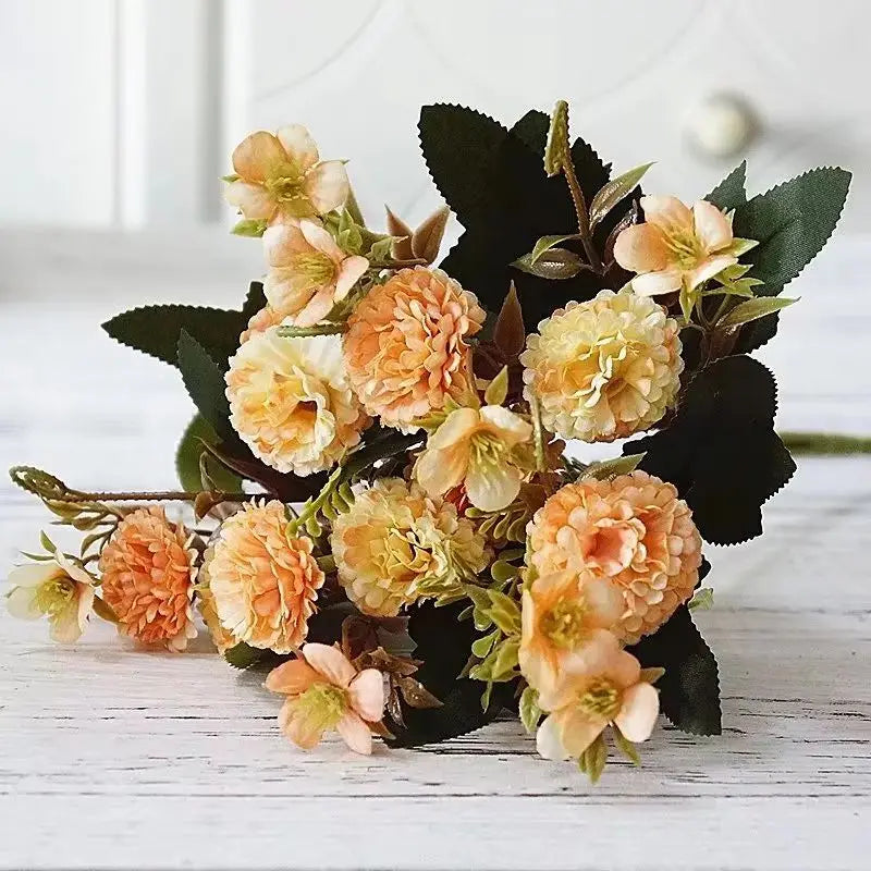 Silk Carnation Artificial Flower Wreath – Fade-Resistant Décor Artificial Flower Wreath Babs 13 1 pc
