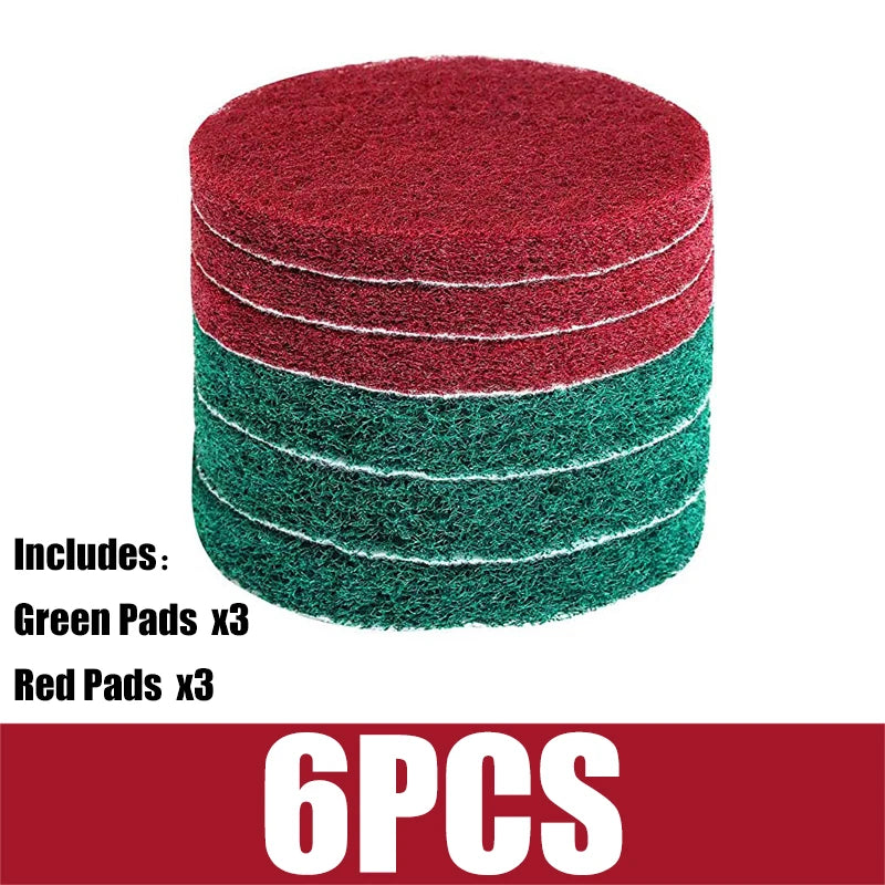 4-Inch Drill Power Brush Tile Scrubber Scouring Pads Kit Drill Scrubber Kit Babs 6PCS Replacement pad 4 Inch
