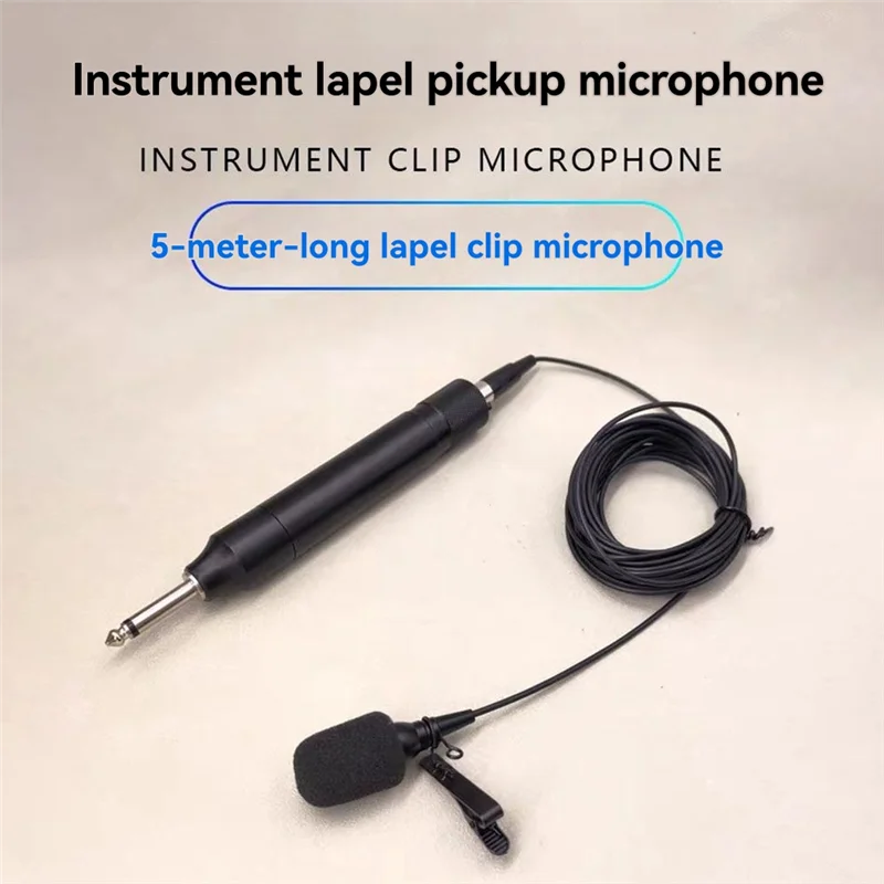 Portable 6.5 Mono Lapel Condenser Mic – 5M Wired for Instruments Lapel Condenser Microphone Babs