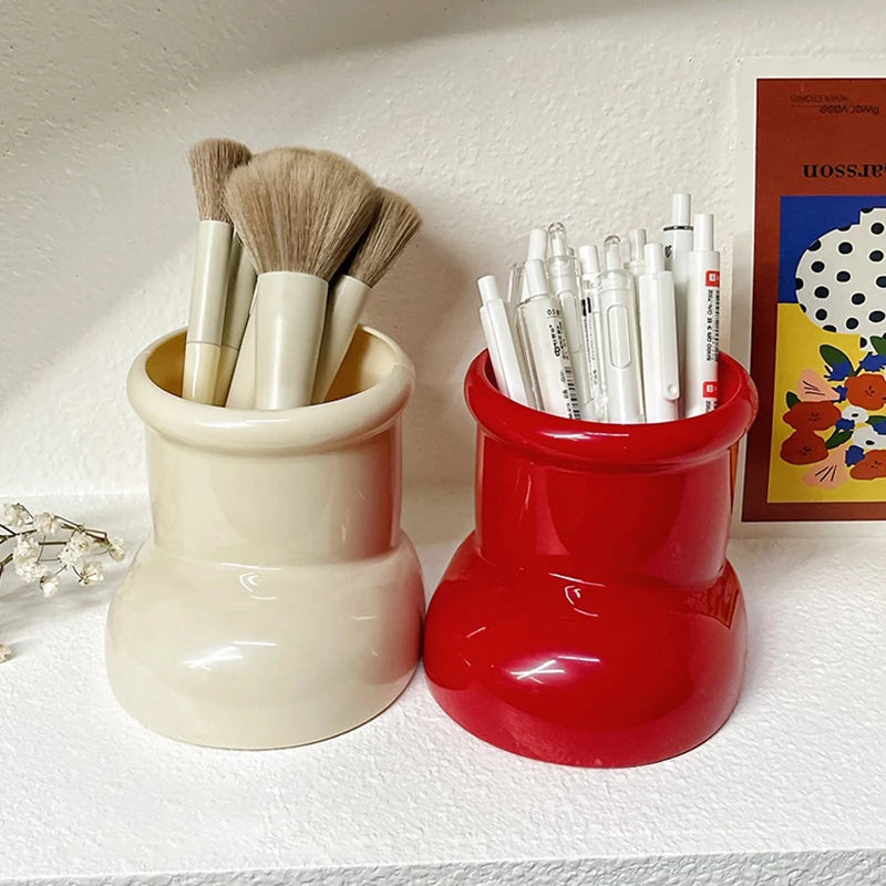 Christmas Red Boot Desk Organizer & Makeup Brush Holder Desktop Organizer Babs