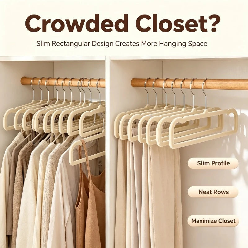 10-Pack Velvet Felt Hangers for Pants, Jeans, Coats & More Velvet Clothes Hangers Babs