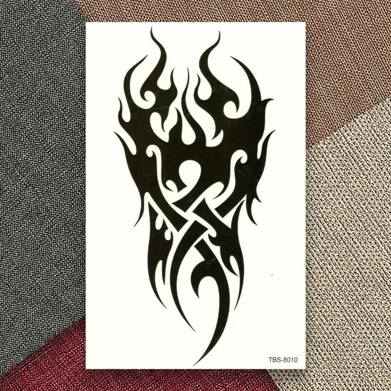 2pcs Tribal Dragon Fire Temporary Tattoos – Waterproof Stickers Temporary Tattoo Babs