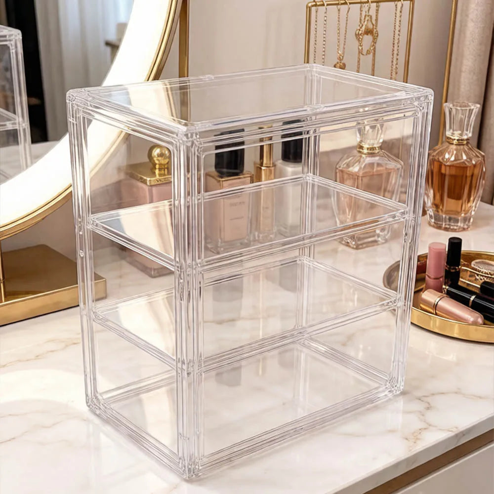 Clear Stackable Storage Box Magnetic Lid – Display Organizer Display Storage Box Babs