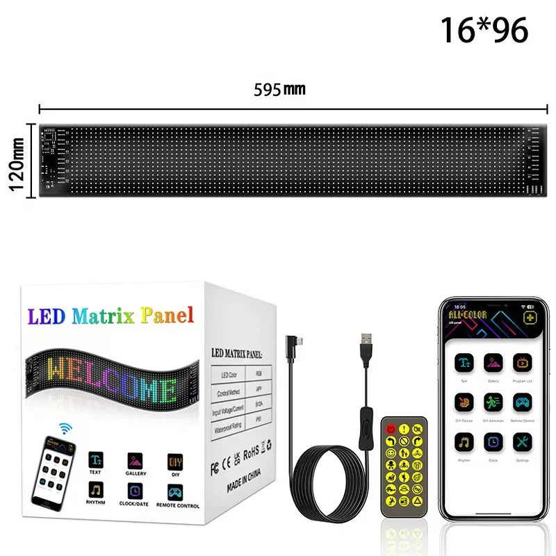 Demon Eye Bluetooth LED Flexible Screen Car Truck Light Display LED Car Display Screen Babs 4