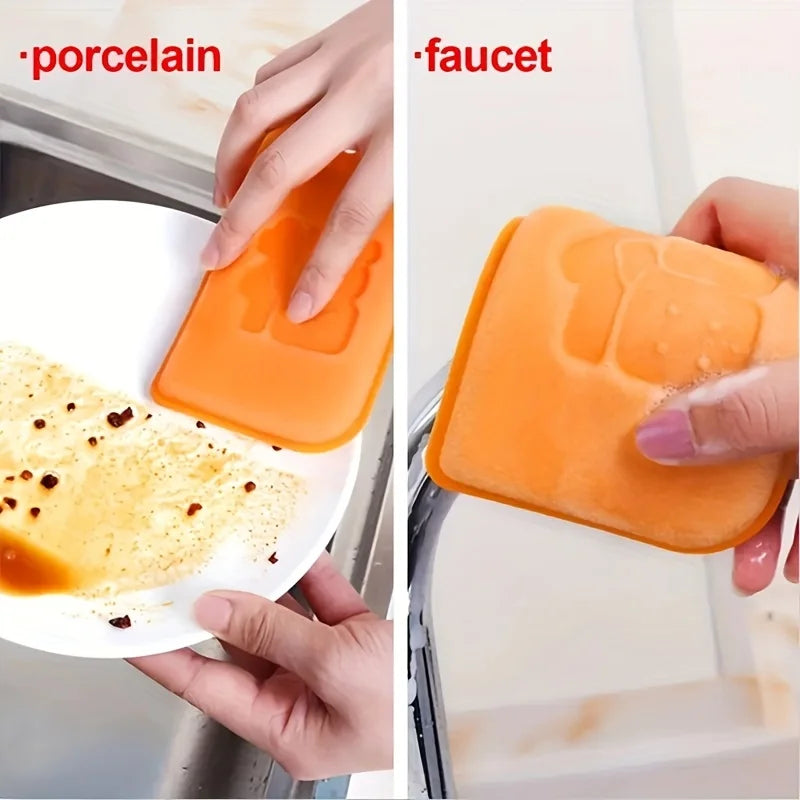 6-Pack Orange Double-Sided Dishwashing Sponges | Quick-Drying Kitchen Cleaning Sponges Babs