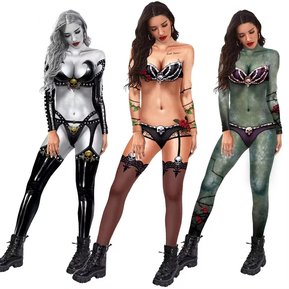 Halloween Goddess Costume Bodysuit – Digital Print Jumpsuit Costume Jumpsuit Babs