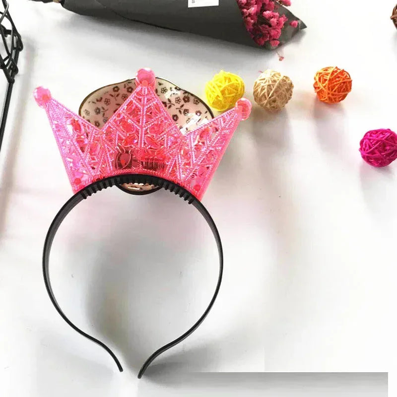 LED Flashing Crown Headband for Party, Halloween & Cosplay LED Party Headband Babs pink