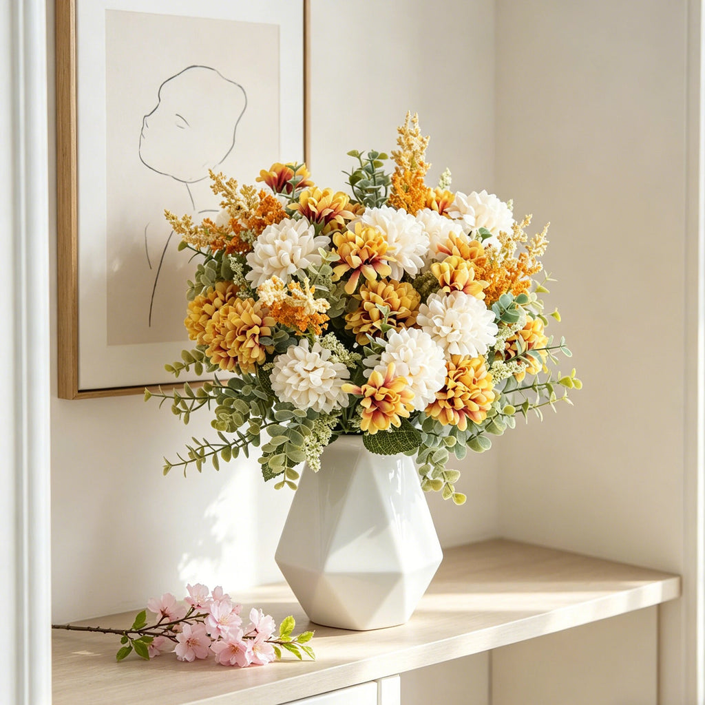 Artificial Silk Lavender Ball Bouquet – Wedding & Home Décor Artificial Flower Bouquet Babs