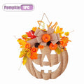 Halloween Wooden Pumpkin Floral Hanging Wreath | Fall Decor Fall Hanging Wreath Babs Pumpkin-1PC