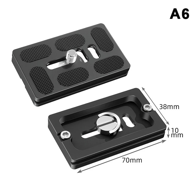 Aluminum 1/4" Quick Release Mount Plate for Tripods Camera Mount Plate Babs A6