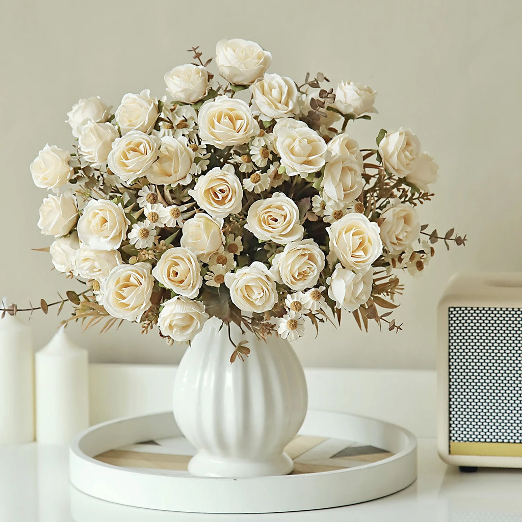 Artificial Silk Rose Bouquet for Wedding & Home Decor Artificial Silk Flowers Babs