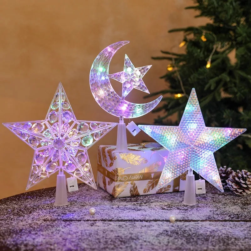 LED Star Christmas Tree Topper – Colorful Xmas Light Decoration Christmas Tree Topper Babs