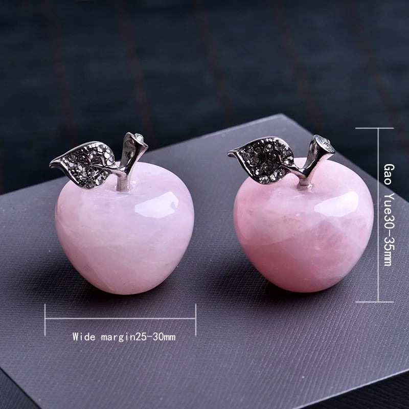 Natural Rose Quartz Pink Apple Crystal Decor & Gift Crystal Figurine Babs