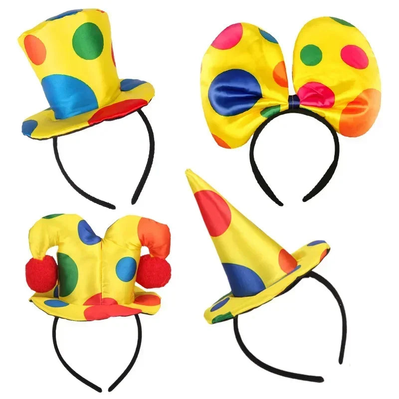 10pcs Clown Top Hat Headbands – Halloween Carnival Costume Props Costume Headband Babs
