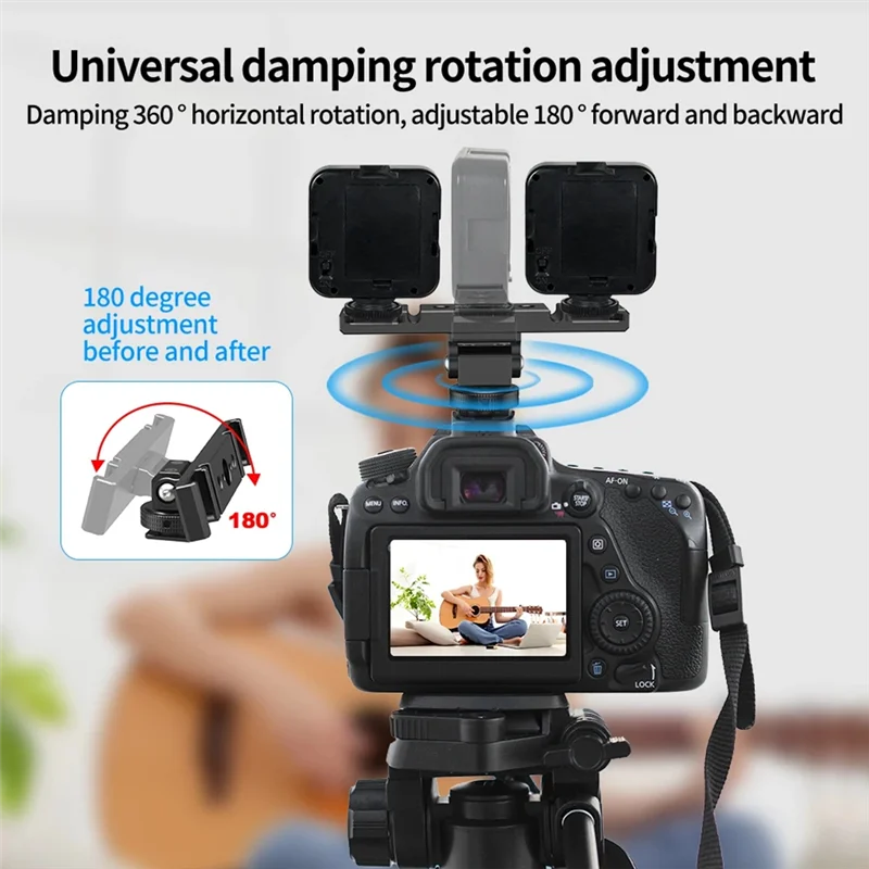 Dual Cold Shoe Mount Bracket Vlog Expansion Bar 1/4" Arca Camera Mount Bracket Babs
