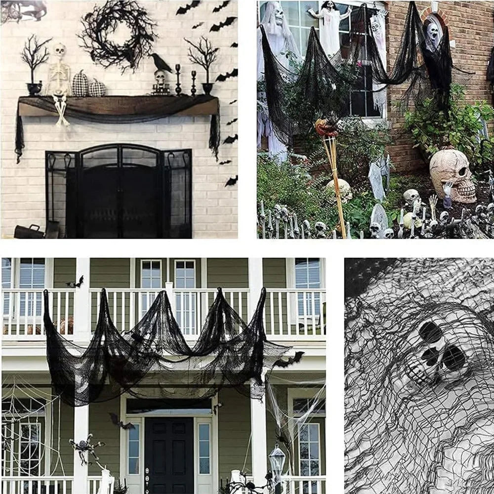 Halloween Decorative Gauze Cloth 76x183cm – Spooky Party Decor Halloween Gauze Decoration Babs