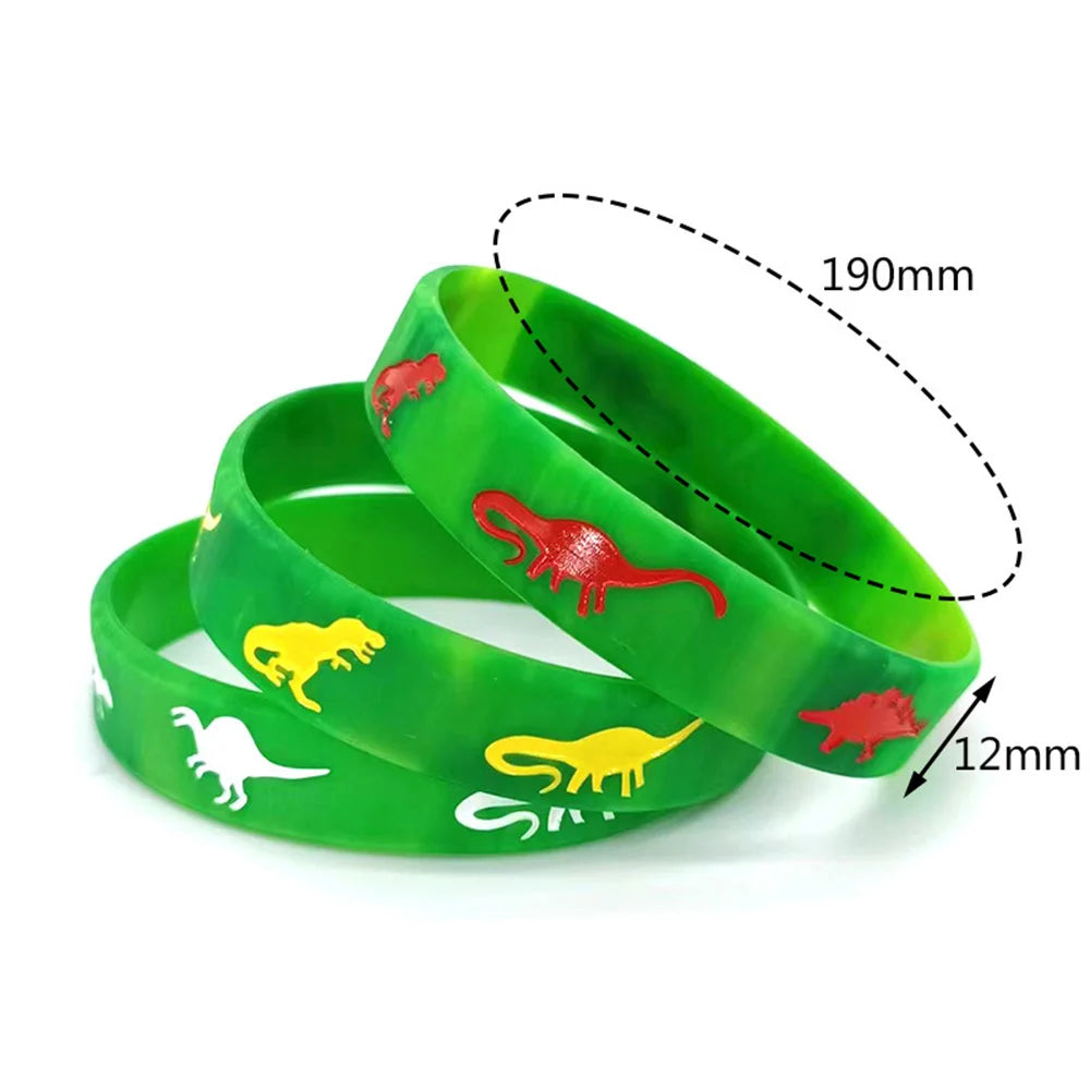 Dinosaur Silicone Wristbands – Dino Party Favors 6–36 Pcs Party Favor Wristbands Babs