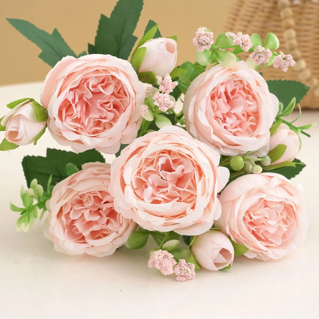 Artificial Silk Peony Rose Bouquet – Wedding & Home Décor Artificial Flower Bouquet Babs color5 2 pcs