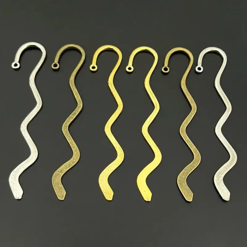 10Pcs Wave Metal Bookmarks – Retro Alloy Reading Accessories Metal Bookmark Set Babs