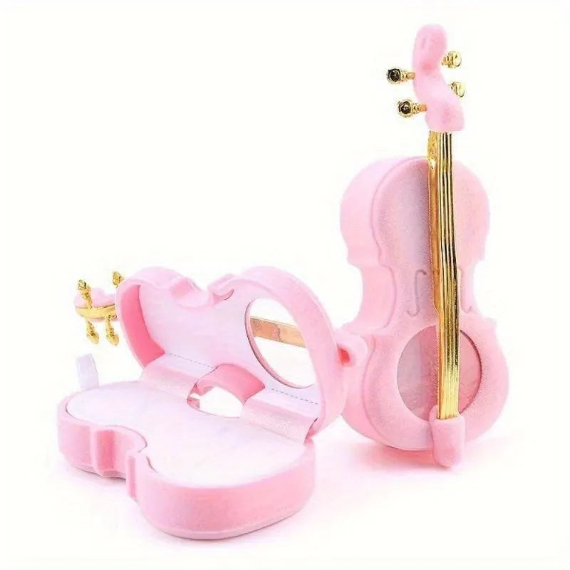 Flocked Violin Jewelry Gift Box – Ring, Necklace & Earring Case Jewelry Gift Box Babs