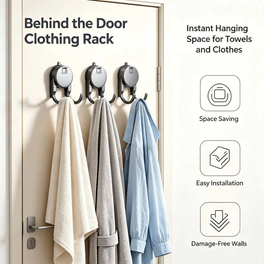 Suction Cup Double Hook – No-Drill Bathroom & Kitchen Organizer Suction Cup Hook Babs