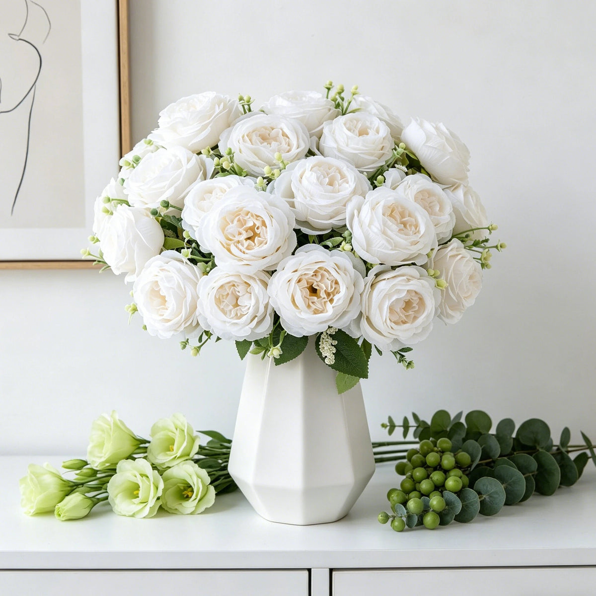 Artificial Silk Peony Bouquet – Wedding & Home Floral Décor Artificial Flower Bouquet Babs