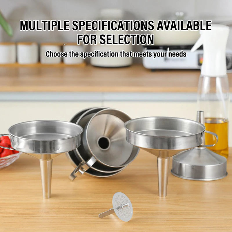Stainless Steel Kitchen Funnel with Strainer for Oil & Liquids Kitchen Funnel Babs