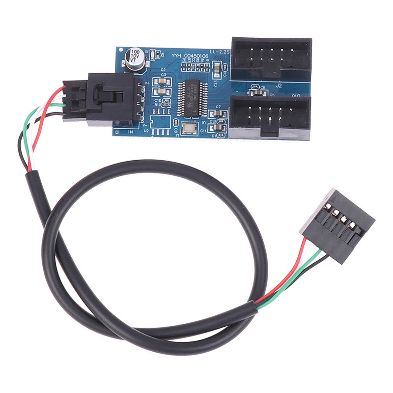 USB 9-Pin Motherboard Header Splitter 1 to 2 USB 2.0 Hub Cable USB Header Splitter Babs