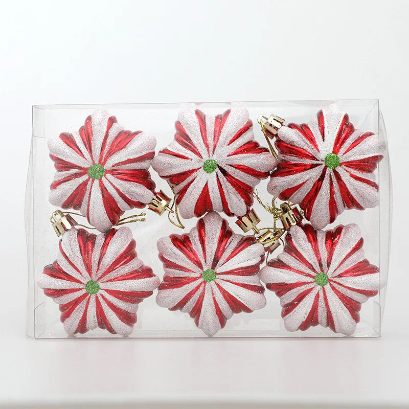 6-Pack Christmas Tree Ornaments – Stars, Snowflakes & Xmas Balls Christmas Tree Ornaments Babs