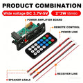KEBIDUMEI Bluetooth 5.0 MP3 Decoder Board 6W Amplifier USB TF FM MP3 Decoder Amplifier Babs 6W