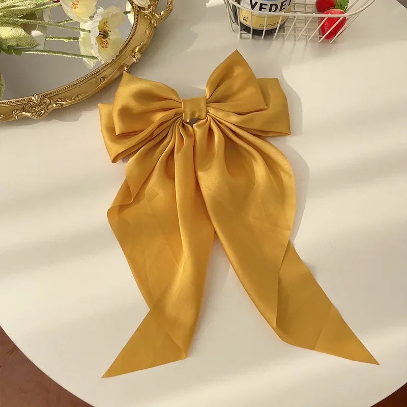 Korean Big Bow Satin Hair Clip – Ribbon Barrette for Women