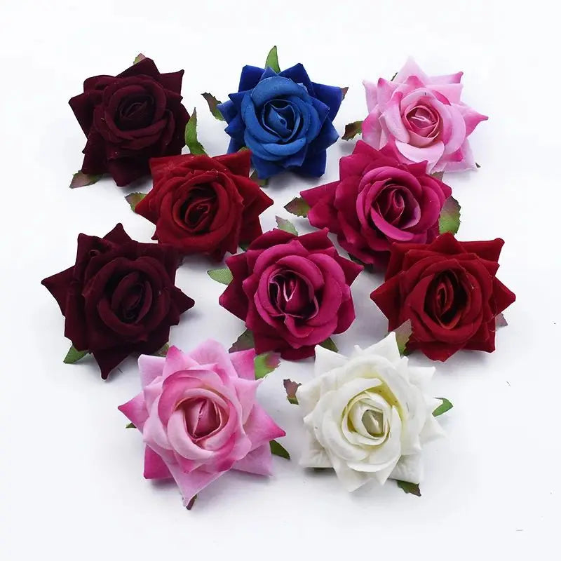 Artificial Silk Rose Flower Heads for Wedding & Home Décor Artificial Silk Flowers Babs MIX color 10 pcs