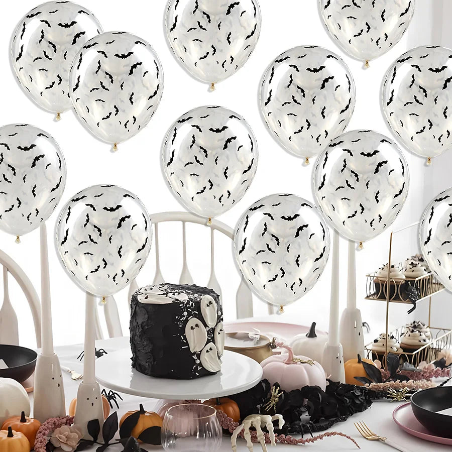 10pcs Halloween Bat Latex Balloons 12" Party Decorations Halloween Party Balloons Babs