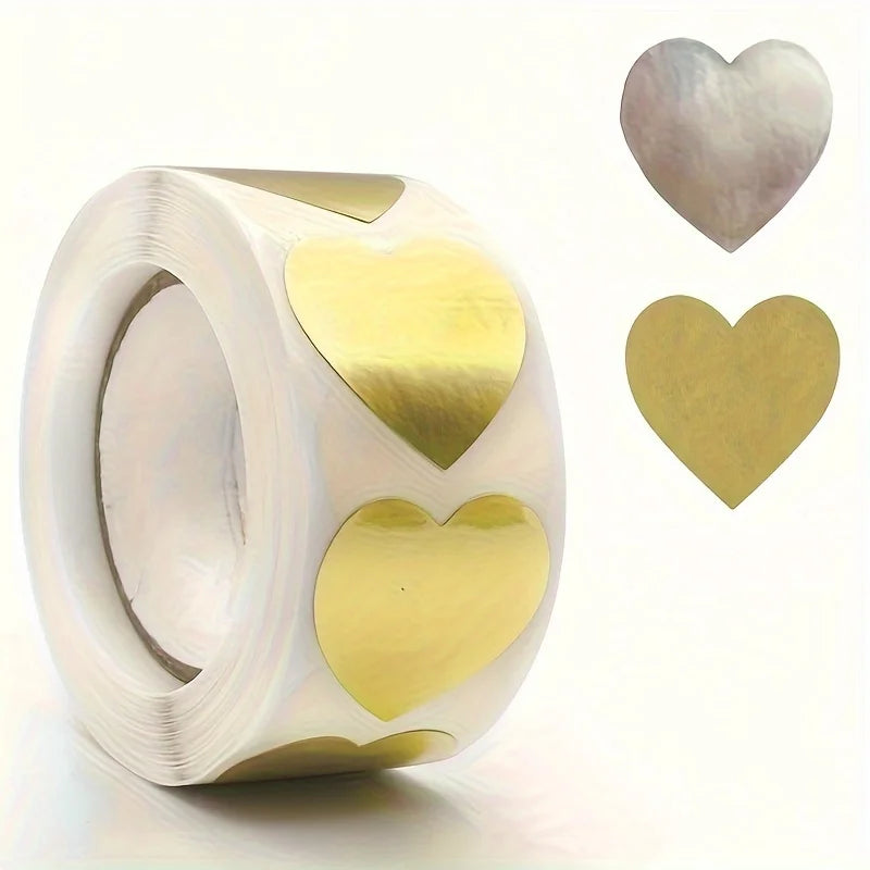 300 Pcs Heart-Shaped Thank You Self-Adhesive Stickers Roll Decorative Sticker Roll Babs