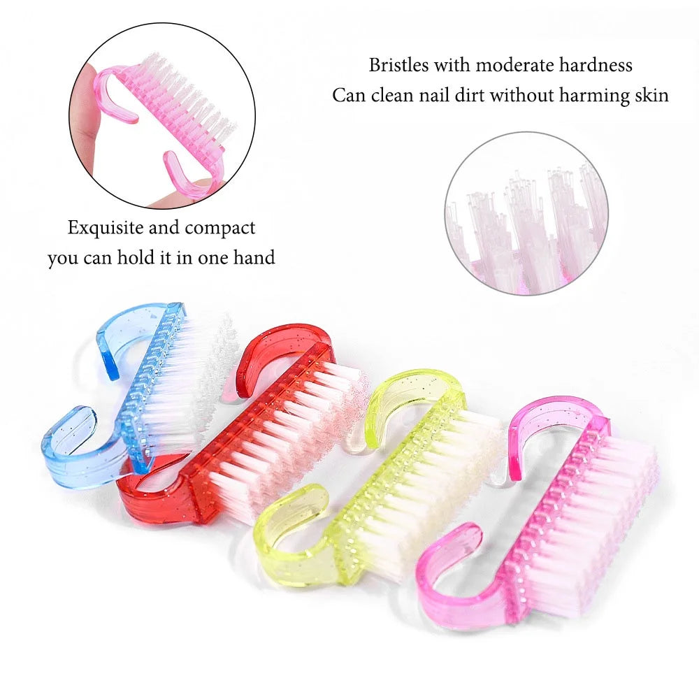 10Pcs Multicolor Nail Brush Set – Manicure & Hand Scrub Tool Nail Manicure Brush Set Babs