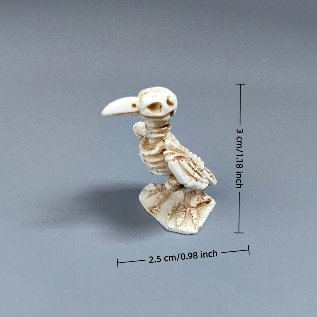 Gothic Crow Resin Figurine | Black Raven Skeleton Halloween Decor Resin Decorative Figurine Babs
