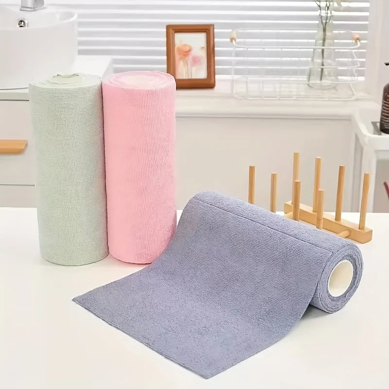 20-Sheet Microfiber Dishcloth Roll – Double-Sided Kitchen Cloth Kitchen Cleaning Cloth Babs