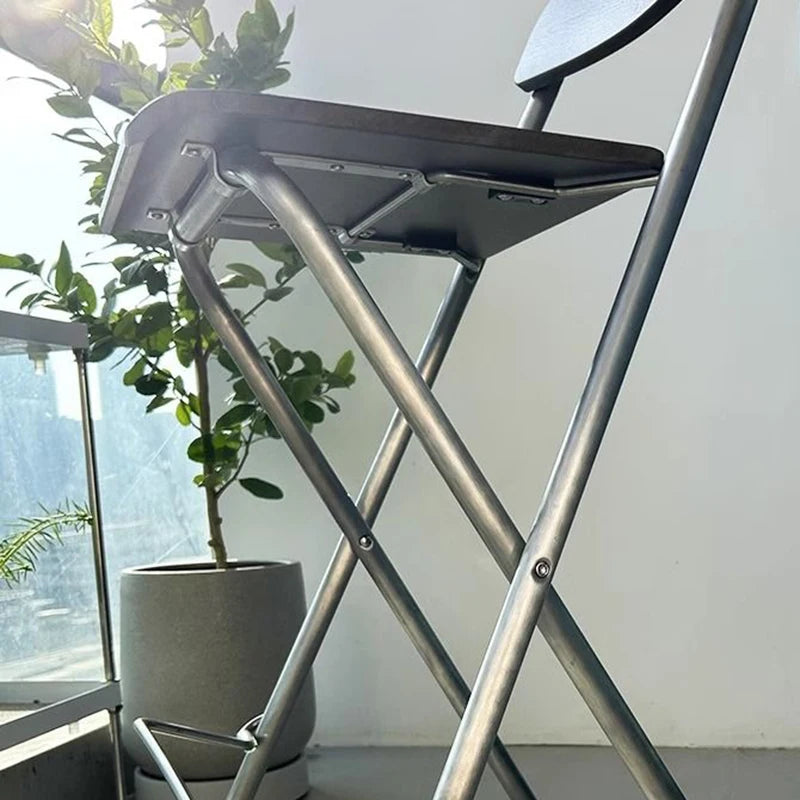 Oeny Folding Bar Stool – Minimalist Stainless Steel High Chair Folding Bar Stool Babs