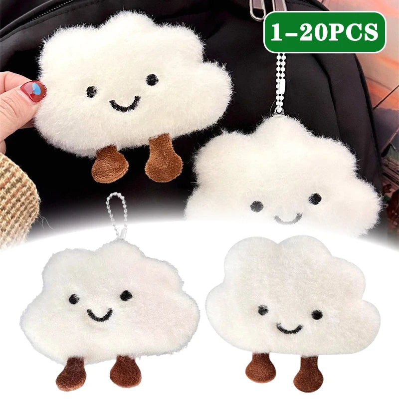 Cute Cloud Plush Brooch Keychain Bag Charm Pendant 1-20 PCS Plush Bag Charm Babs