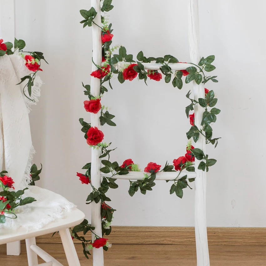 220CM Artificial Rose Vine Silk Garland – Wedding & Home Decor Artificial Flower Garland Babs