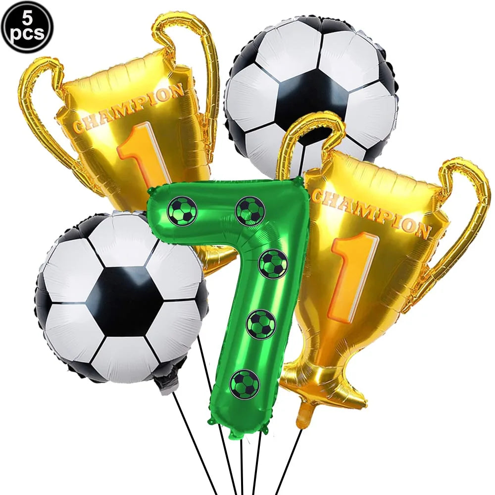 32" Soccer Football Foil Balloons Set – Birthday Party Decor Party Foil Balloons Babs ROSE RED As pictures show