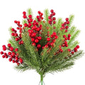 10Pcs Artificial Red Berry Holly Pine Branches – Christmas Decor Christmas Branch Decor Babs Red Berry Pine 10Pcs