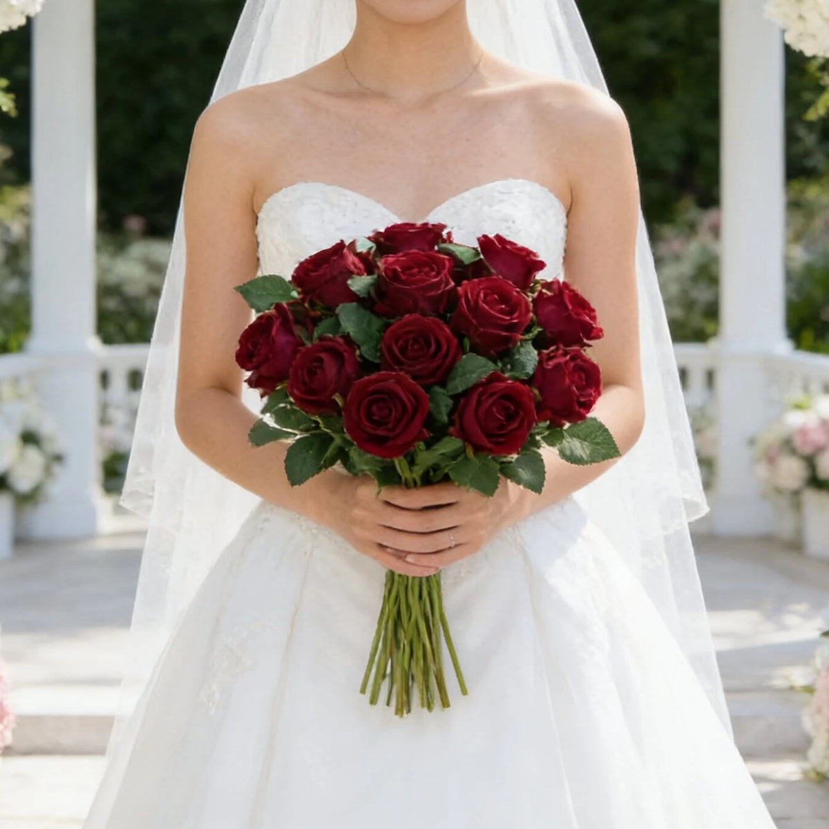 Artificial Silk Rose Bouquet 5 Pcs – Wedding & Home Décor Artificial Flower Bouquet Babs