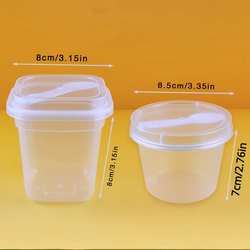 20-Set Clear Dessert Cups with Lids & Spoons – Reusable Dessert Cup Set Babs