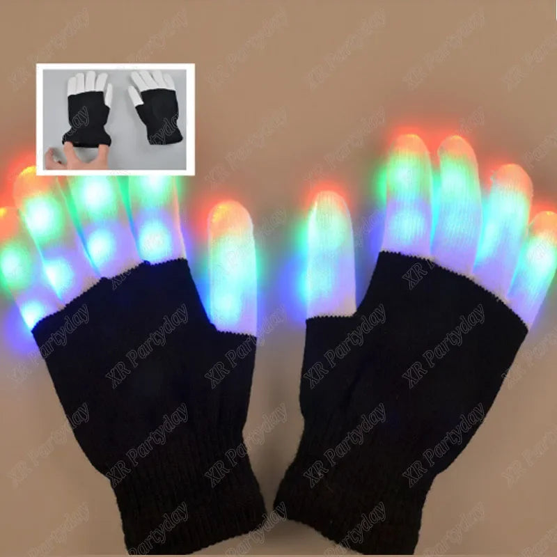 LED Flashing Fingertip Light-Up Gloves – Rave, Party & Cosplay LED Party Gloves Babs 3