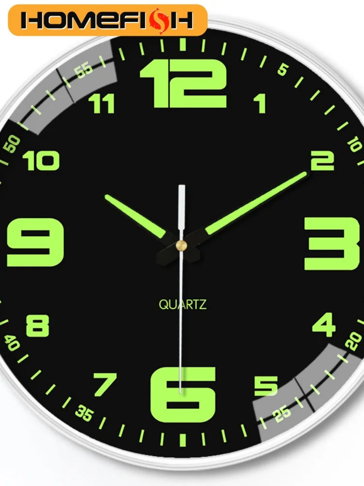8-Inch Luminous Silent Quartz Wall Clock – Hole-Free Mount Decorative Wall Clock Babs