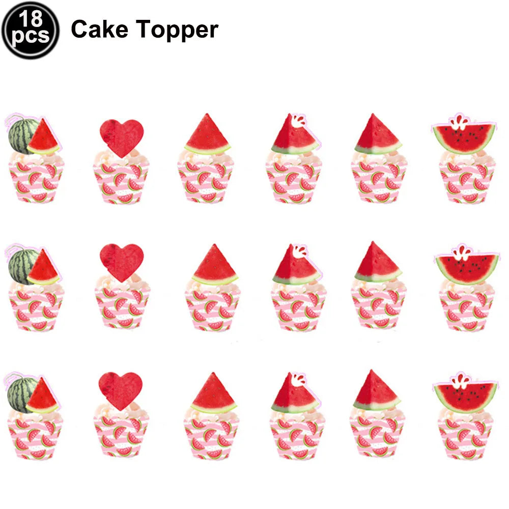 Watermelon Cupcake Toppers – One In A Melon 1st Birthday Cupcake Toppers Babs 18pcs cake topper