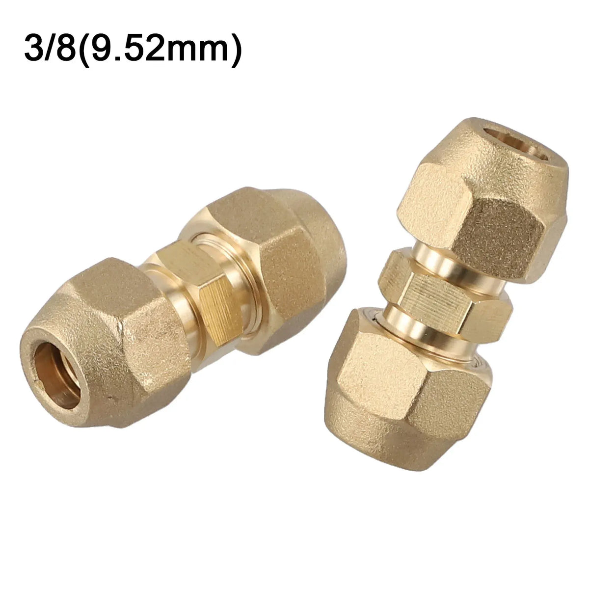 2PCS Copper Flare Double Nipple Pipe Connector 1/4"–5/8" HVAC Pipe Fitting Connector Babs