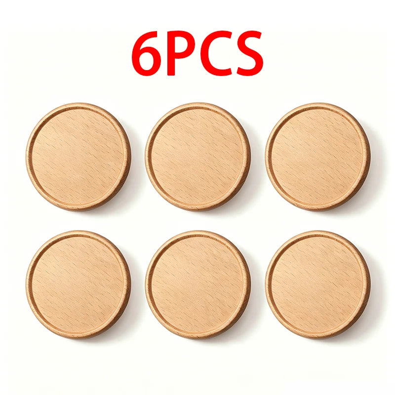 Wooden Coasters for Drinks – Eco-Friendly Wood Cup Coaster Set Wood Drink Coasters Babs 6pcs 1-Beech