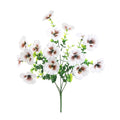 Silk Artificial Pansy Bouquet 35cm | Fake Flowers Home & Wedding Artificial Flower Bouquet Babs White 1Pcs